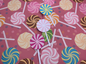Lollipops Seamless Pattern Paper & Lollipops Die Cut