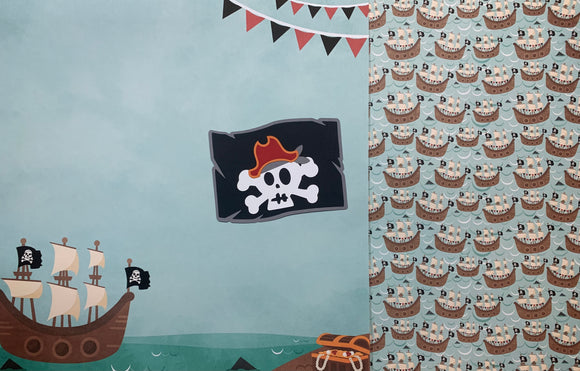 Pirate Ship Background Paper & Pirate Flag Die Cut