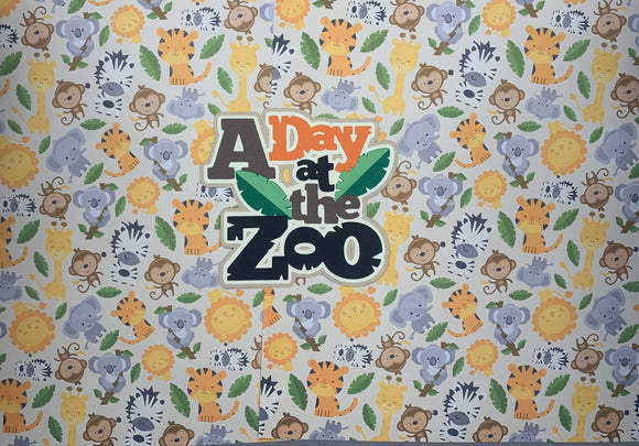 Zoo Animals Paper & A Day at the Zoo Title Die Cut
