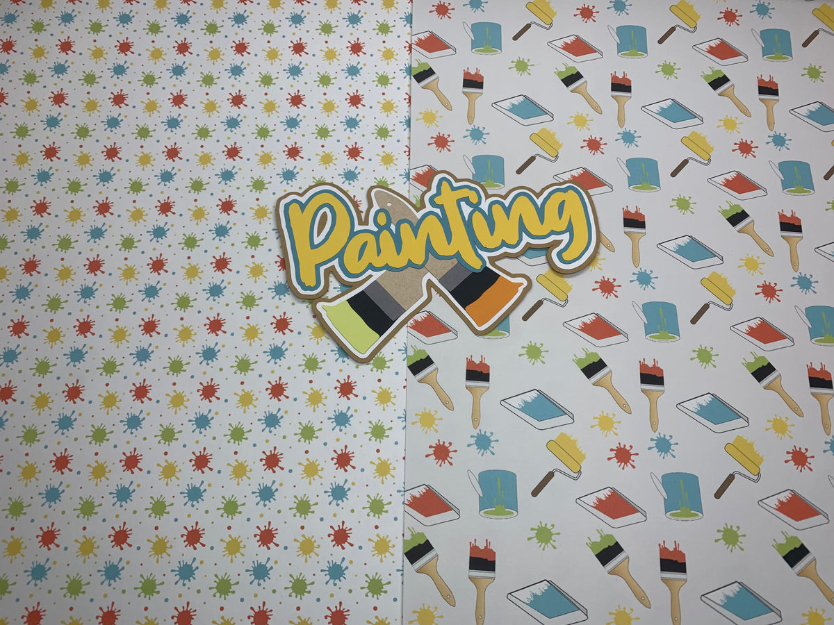 Paint Themed Pattern Paper & Painting Title Die Cut – Rusty Anchor ...