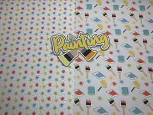 Paint Themed Pattern Paper & Painting Title Die Cut