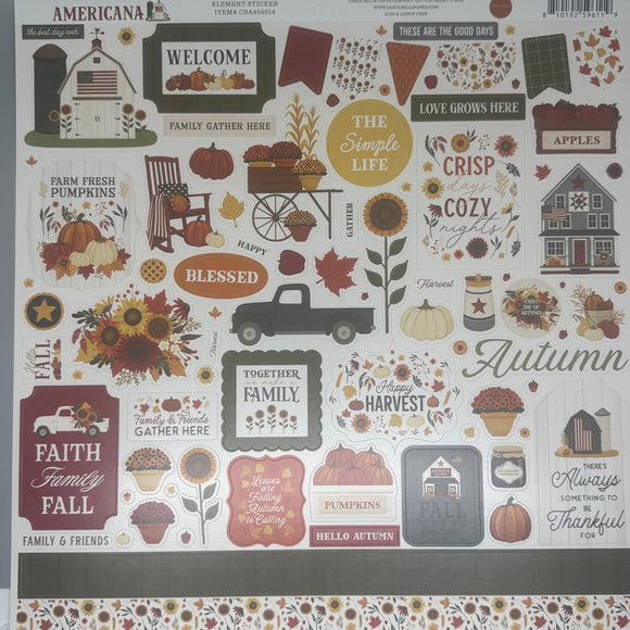 Americana 12x12 Sticker Sheet