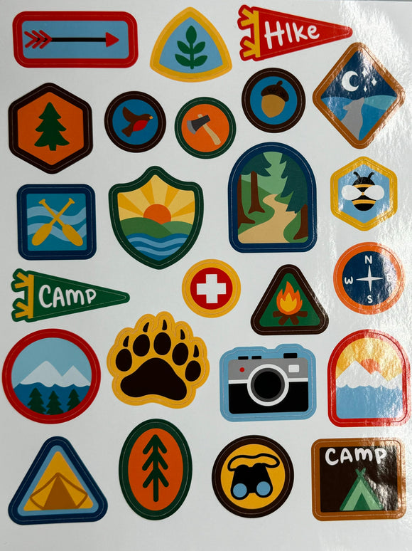 Camp Badge Sticker Sheet