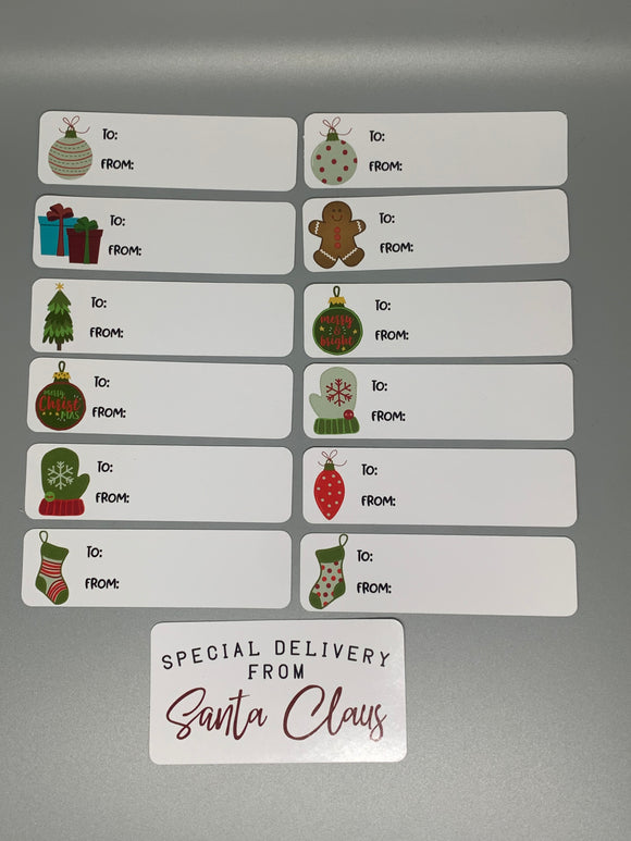 Holiday Sticker Tags - Special Delivery from Santa Clause